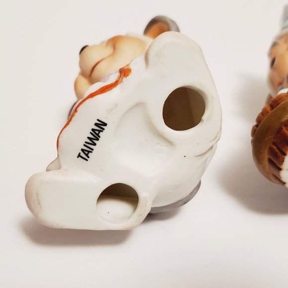 Vtg Taiwan Ceramic Figurines Smiling Mouse - Picture 8 of 9
